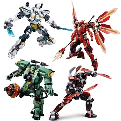 Ideas Action Figure Building Blocks Sets，Creativity Armored Samurai Mech Robot Classic Model Bricks,Assemble Children Toys Gifts