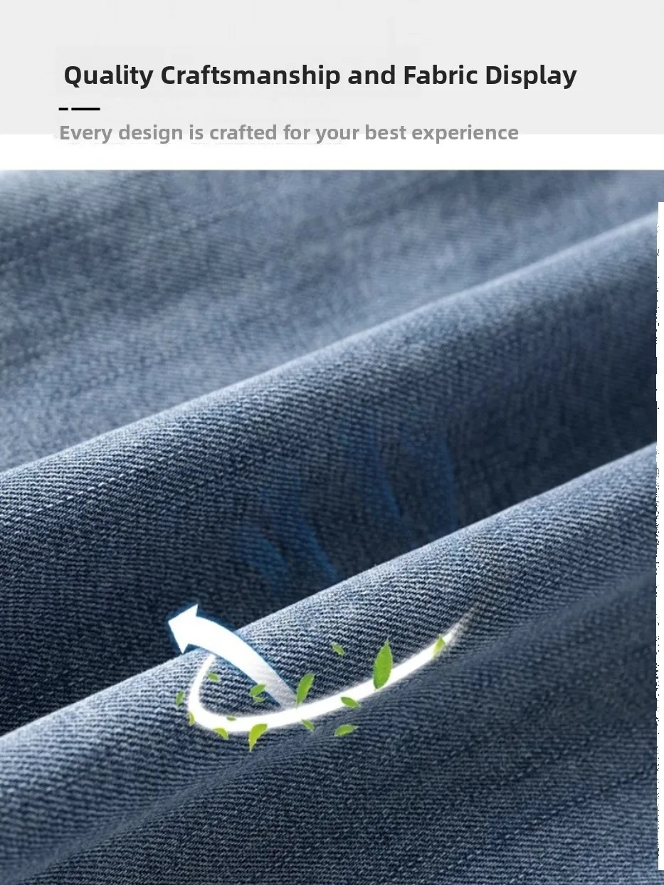 Jeans in seta di ghiaccio orts da uomo estivi sottili larghi dritti casual nuovi jeans in seta di marca 2025 jeans a gamba dritta a vita media