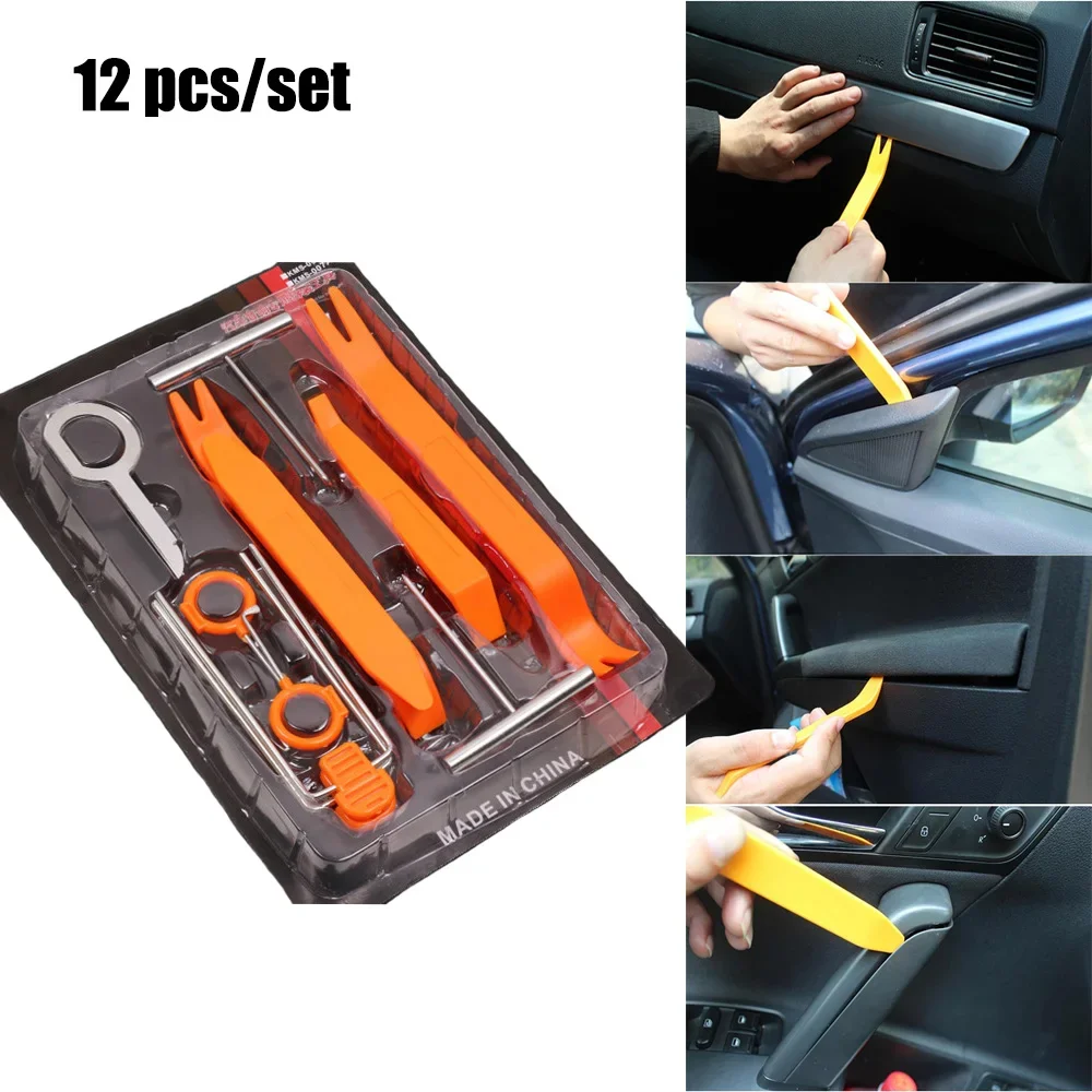 KKJOY Car Interior Trim Removal Tool Set Plastic Pry Bar For Door Panel Clip Audio Disassembly Repair Tools