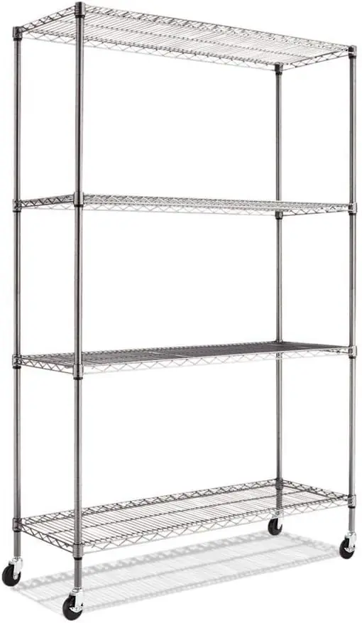 

Complete Wire Shelving Unit w/Caster, 48" x 18" x 72", Black Anthracite