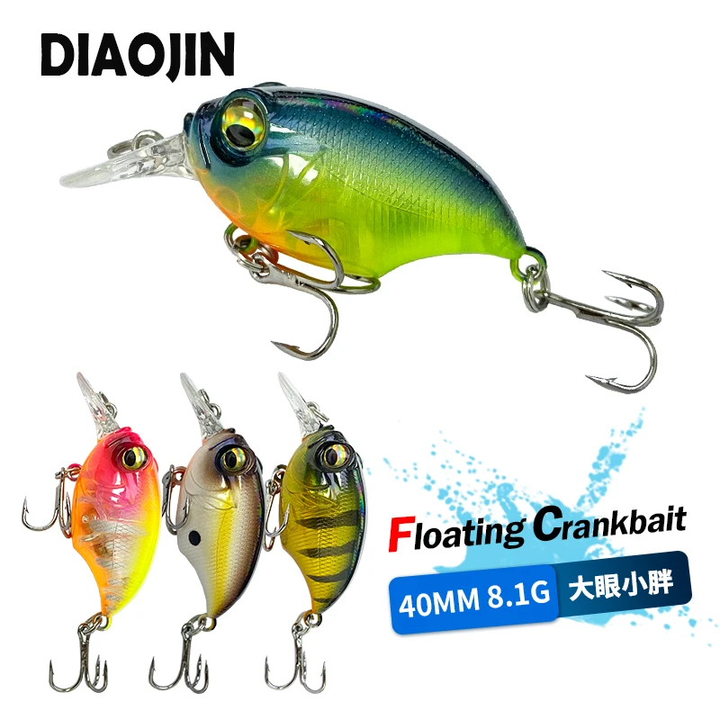 

42mm 8g Micro Crankbait Fishing Lures Topwater Swimbait Fish Tackle Freshwater Trout Lures Floating Wiggle Wart Crankbait