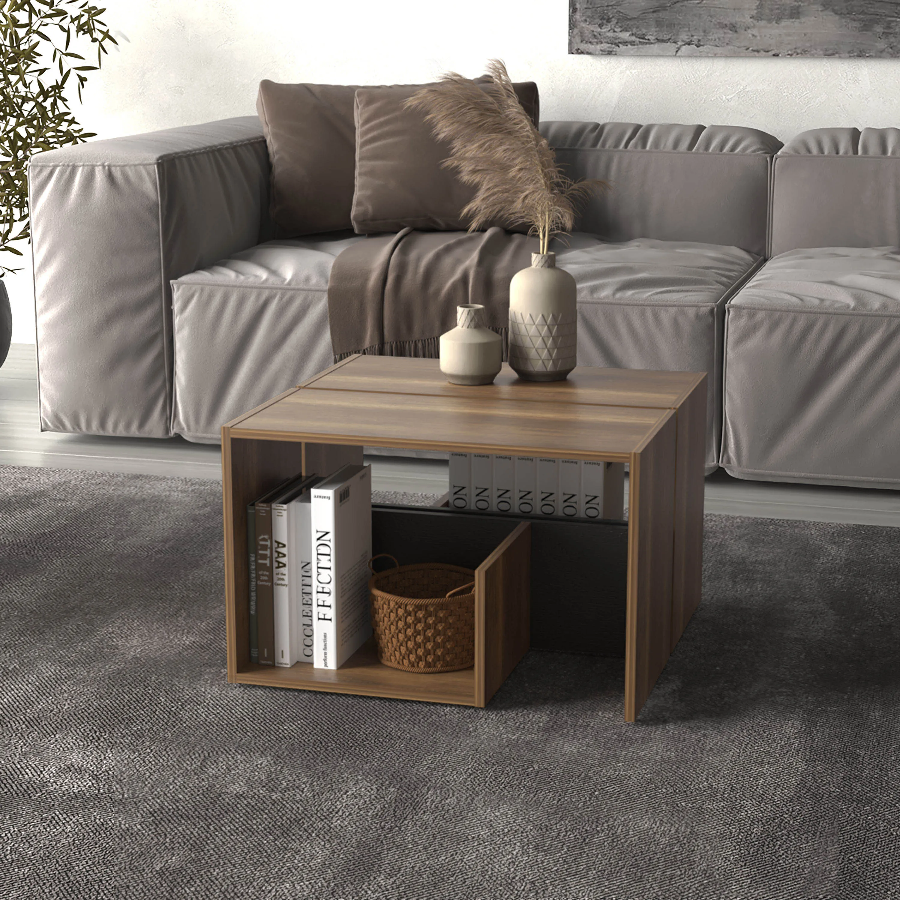 

Everet 25" High Coffee Table Black Wengue - Walnut