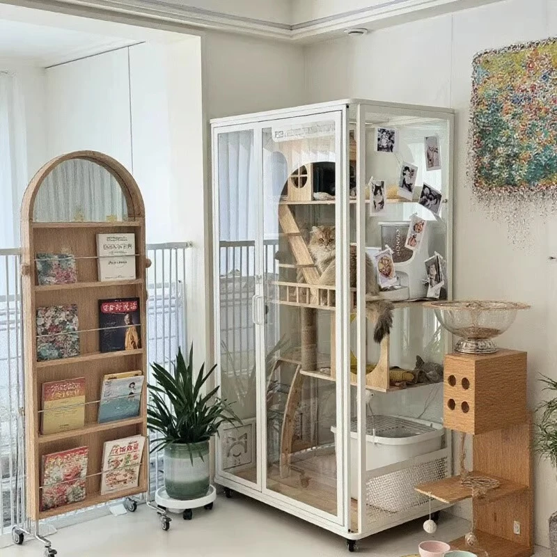 

Solid wood luxury can be integrated with a smart cat toilet, and the cat cage has a large space and a panoramic view.