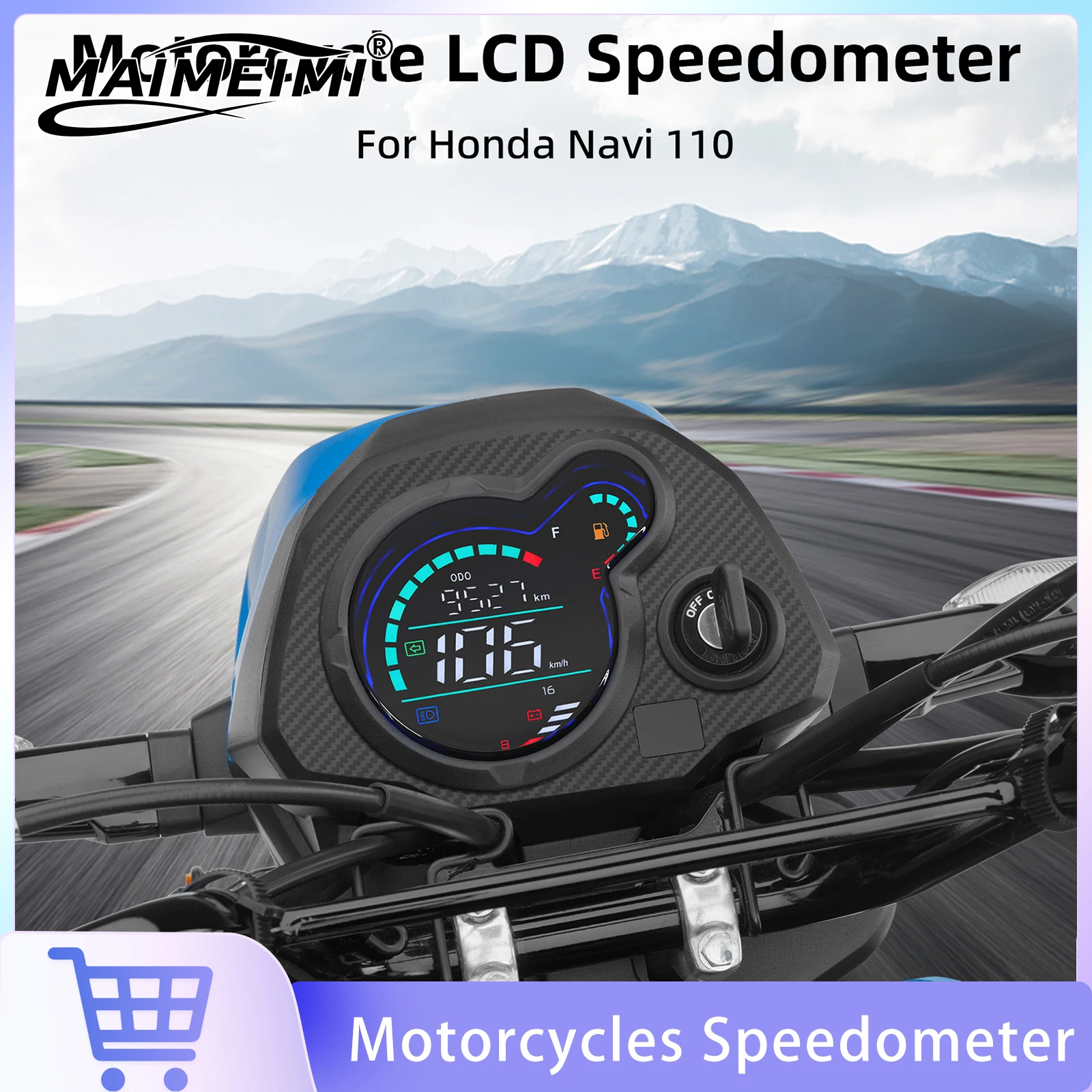 Digital Meter Motorcycle Digital Speedometer Odometer For Honda Navi 110 Volt Fuel Level Gauge Gear Engine Lights Dashboard