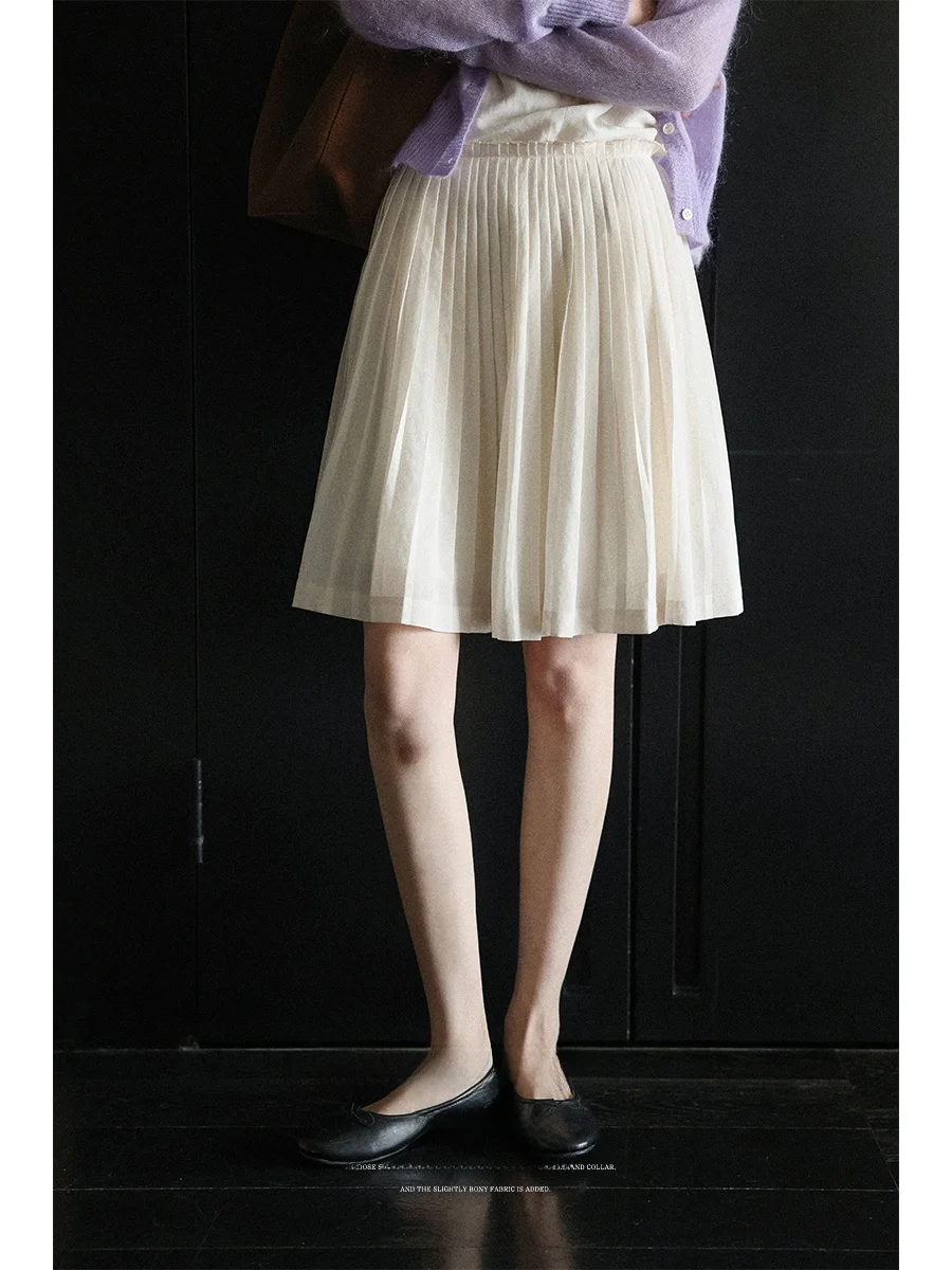 

Lalaglow Gentle Concert A-Line Pleated Skirt Versatile Commute Spring New Sle Women's mid Waist Polyester Viscose Blend