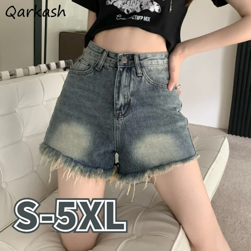 Denim Shorts Women Clothing Ripped Vintage Baggy Joggers Streetwear High Waisted Casual Sexy Korean Style Wide Leg Hot Summer