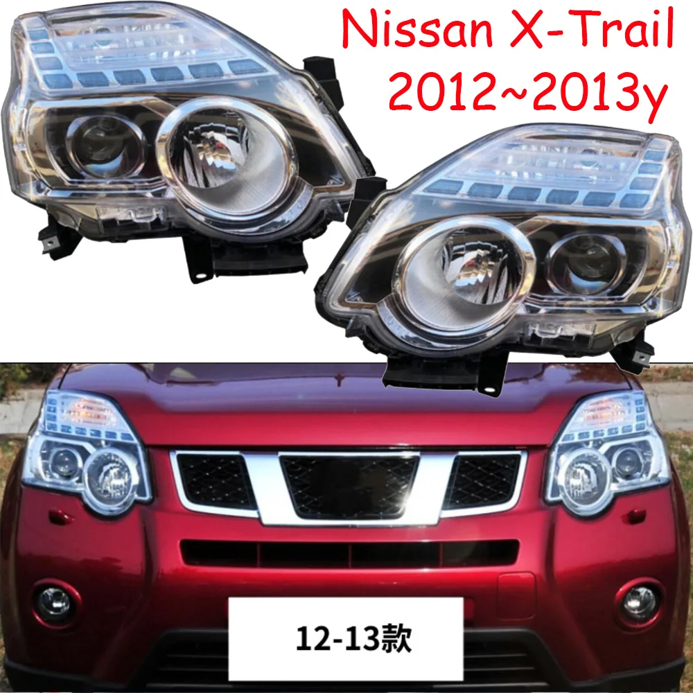 1pcs car bumper Xtrail headlamp For Nissan X-Trail headlight rogue 2012~2013y head lamp for Nissan X-Trail fog light