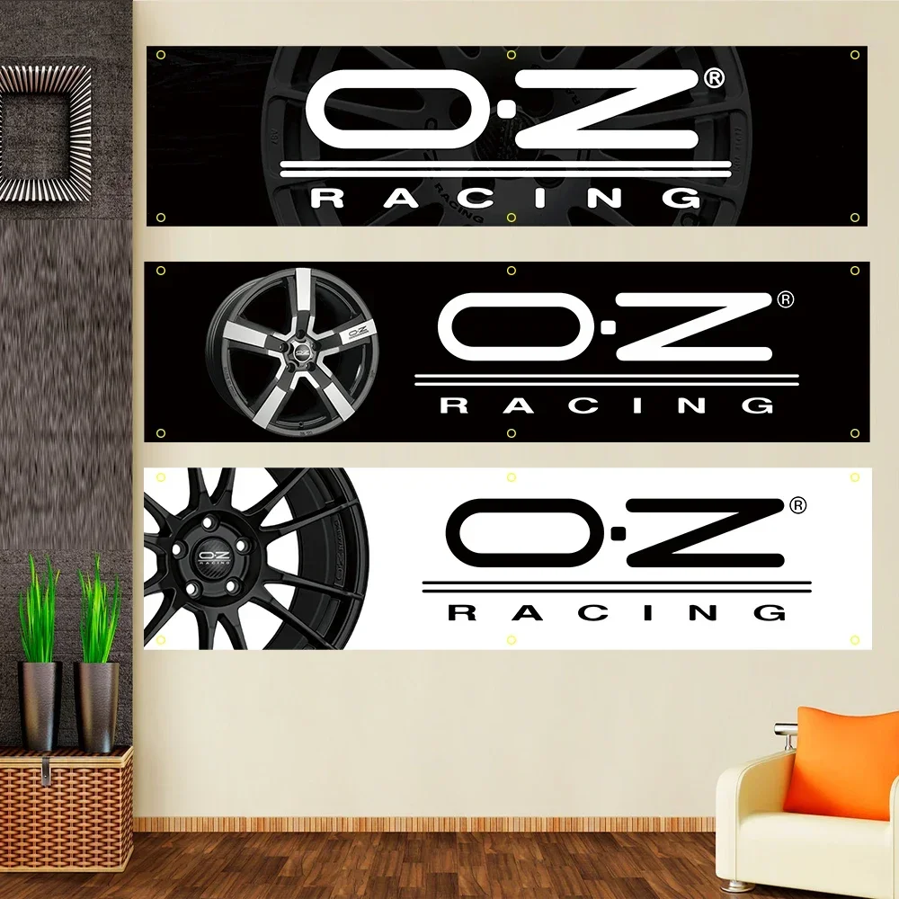 JohninBanner 2x8 Fts OZ Racing Banner Polyester Printed Flag Garage or Outdoor For Decoration