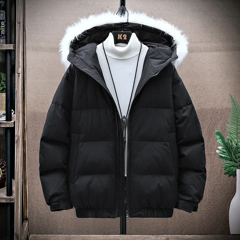 

Winter Casual Thickened Men's Solid Color Warm Youth Down Jacket