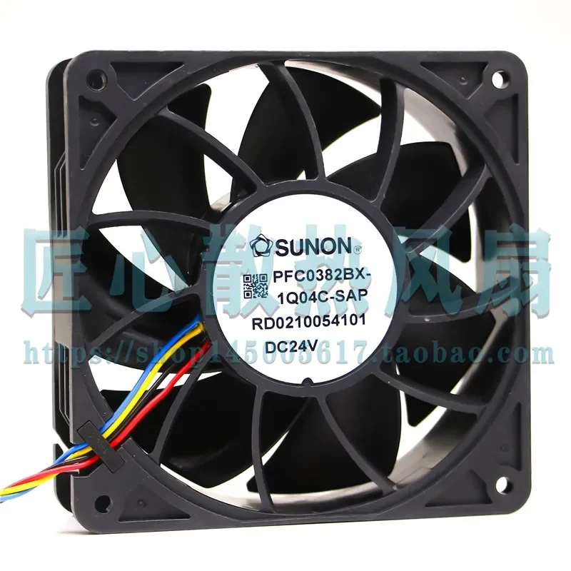 for Jianzhun SUNON PFC0382BX-1Q04C-SAP DC 24V 12038 4-wire PWM Speed Regulating Fan