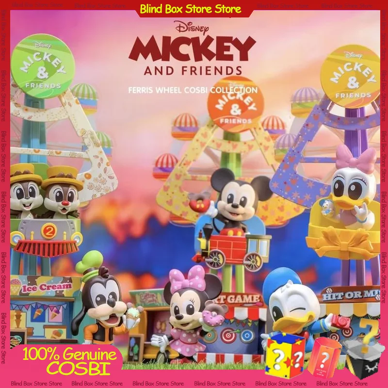 

Подлинная Микки и друзья, колесо обозрения, косби, слепая коробка, милая мини-фигурка, коллекция, украшение для рабочего стола, модный тренд, подарок