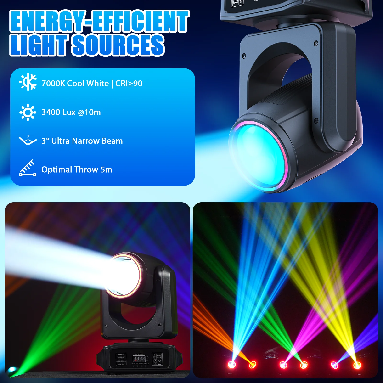 Somspot 2 قطعة 150 واط LED تتحرك رئيس ضوء RGB تأثير أضواء المرحلة جهاز عرض إضاءة للحزب الحفل مسرح عرض حي بار نادي