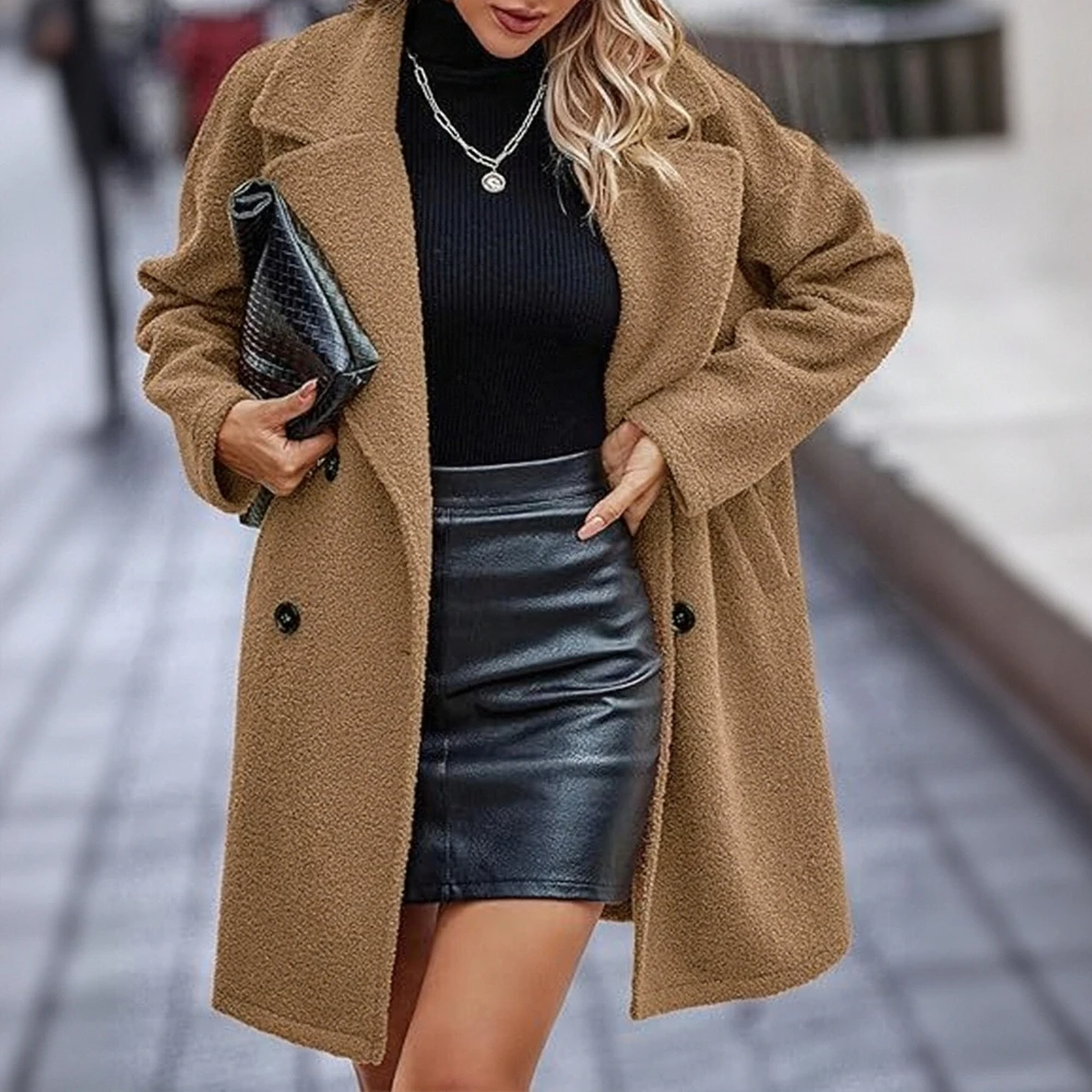 

Women's Casual Plush Coat Winter Fashion Outerwear Comfortable Soft Material No Decoration Style