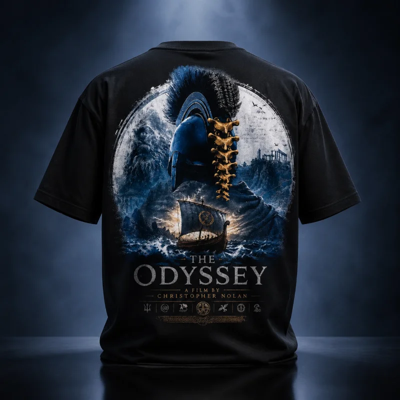 Men The Odyssey Ancient Greek Warrior  Back Print Tee Y2K 3D Sports Breathable Quick Drying Sweatshirt Suitable for Family Wear