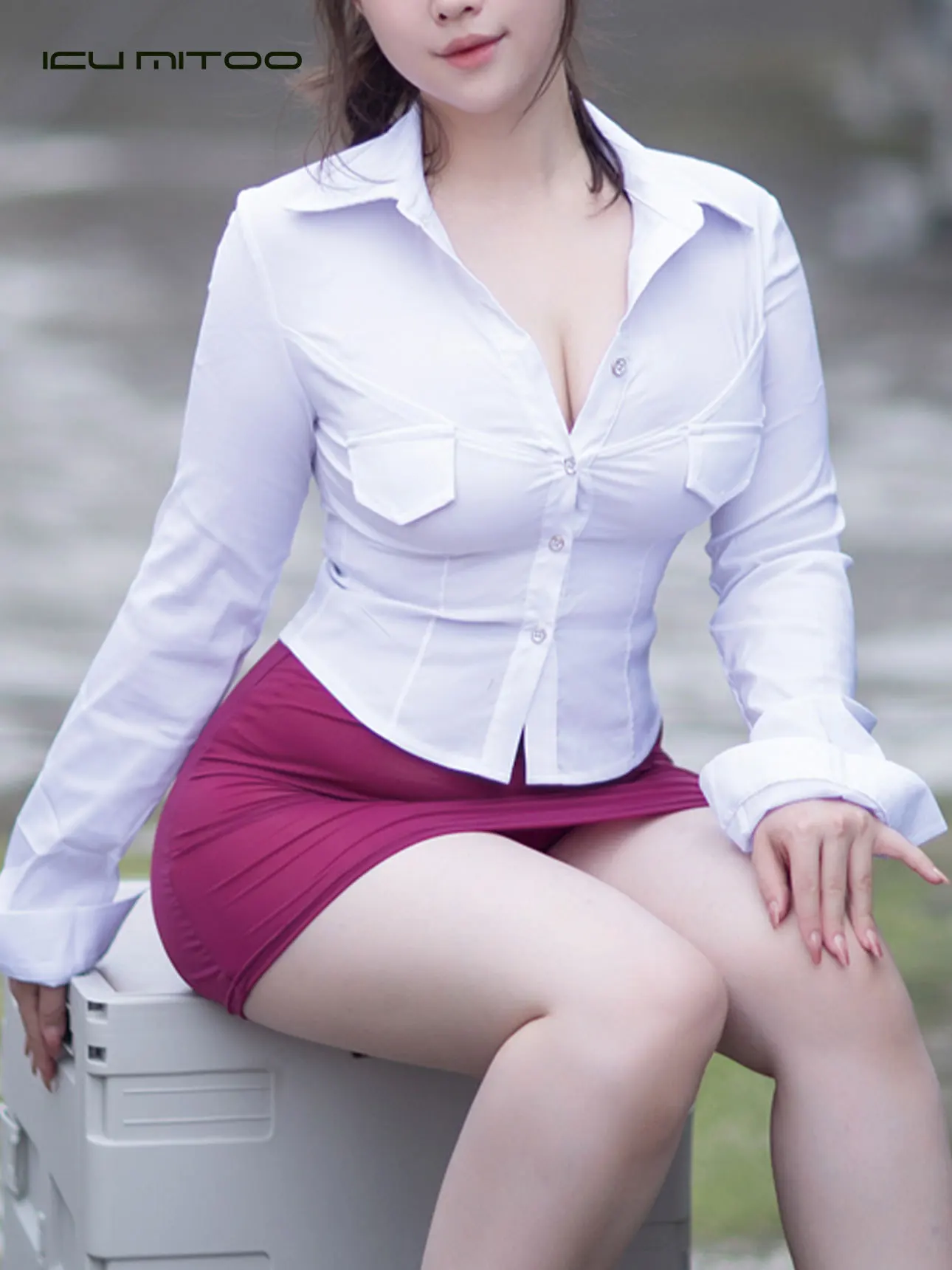 

Сексуальная женская рубашка, обтягивающая OL секретарша, белый укороченный топ с длинными рукавами, женские блузки с длинными рукавами для офиса, женские облегающие рубашки