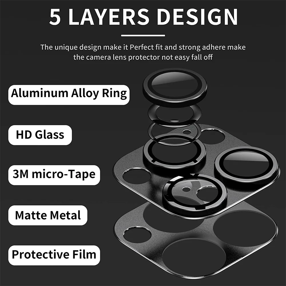 Lens Camera Metal Protector Glass For IPhone 15 14 13 12 11 Pro Max Mini Back Lens Cap For IPhone 15 14 Plus Protective Cover