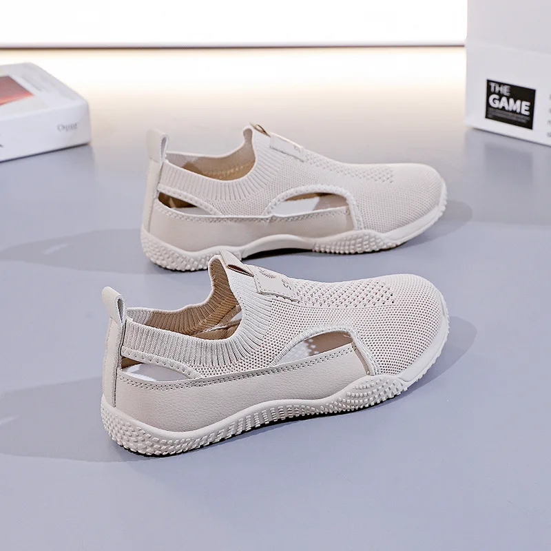 Modische Damenschuhe, atmungsaktive Mesh-Schuhe, vulkanisierte Schuhe, hohl, verschleißfest, bequeme Plateauschuhe, weiche Sohle, Damen-Sneaker