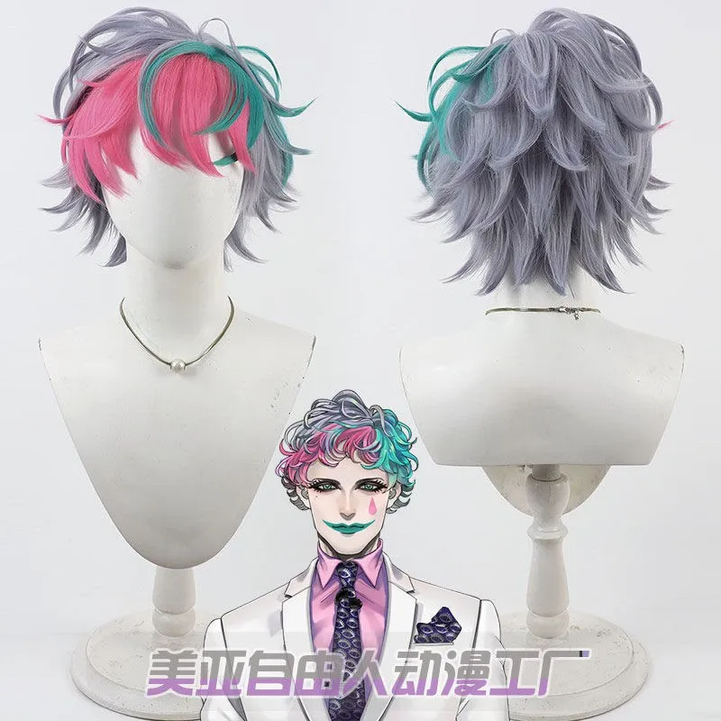 

Virtual YouTube Vtuber Joe Rikiichi Cos Cosplay Wig Halloween Carnival Party Props Synthetic Hair Heat Resistant Fiber + Wig Cap