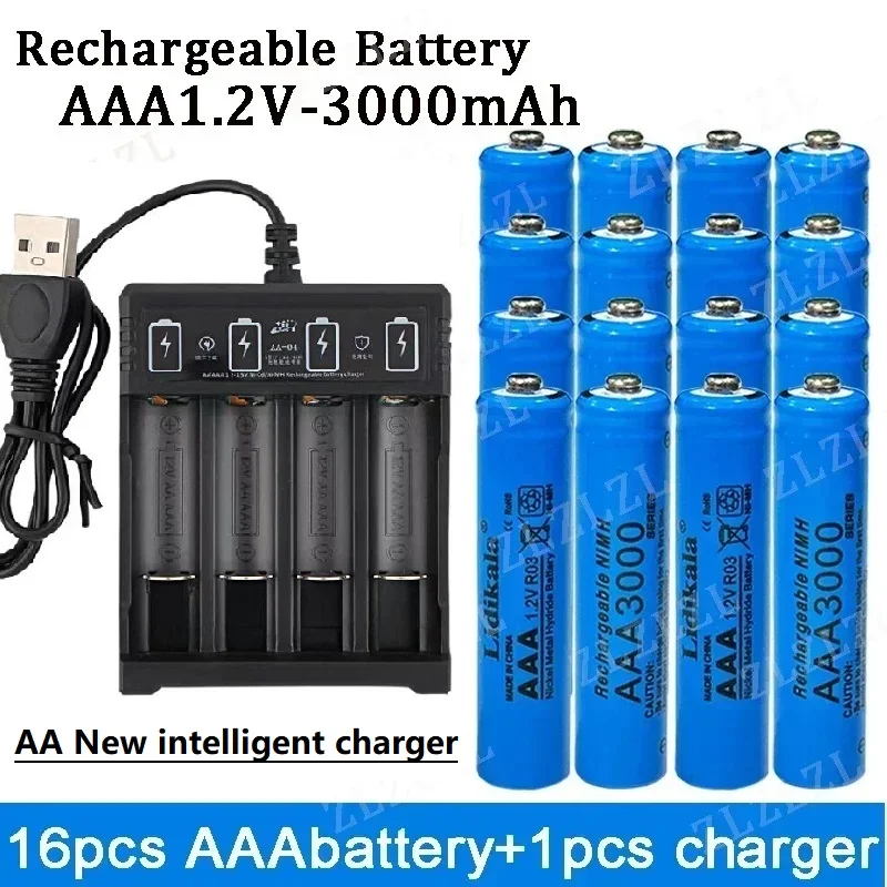 

High Quality 1.2V Rechargeable AAA3000 Battery w/ USB Charger - Alkaline Tech for Remote, Toys, Computer - Reliable Power Source