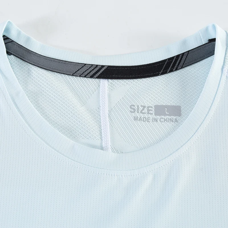 Outdoor Mens Long Sleeve Reflective Walking Runing Sports O Neck Top Breathable Fitness Quick Drying Bodybuilding Workout Jersey