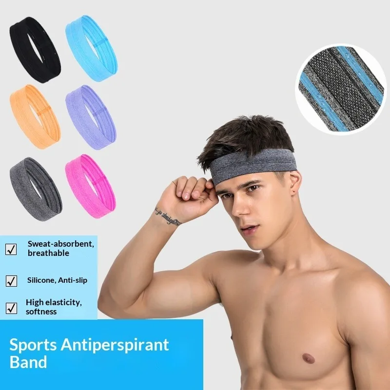 

Спортивная повязка на голову для бега, тенниса, йоги, фитнеса и тренировок, нескользящая, влагопоглощающая, с цветными блоками, для фиксации волос