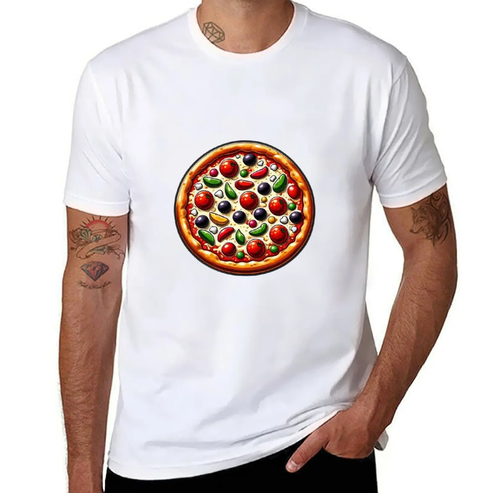 

pizza illustration T-Shirt t shirt for man 100 percent cotton g man t shirts for men T-Shirt