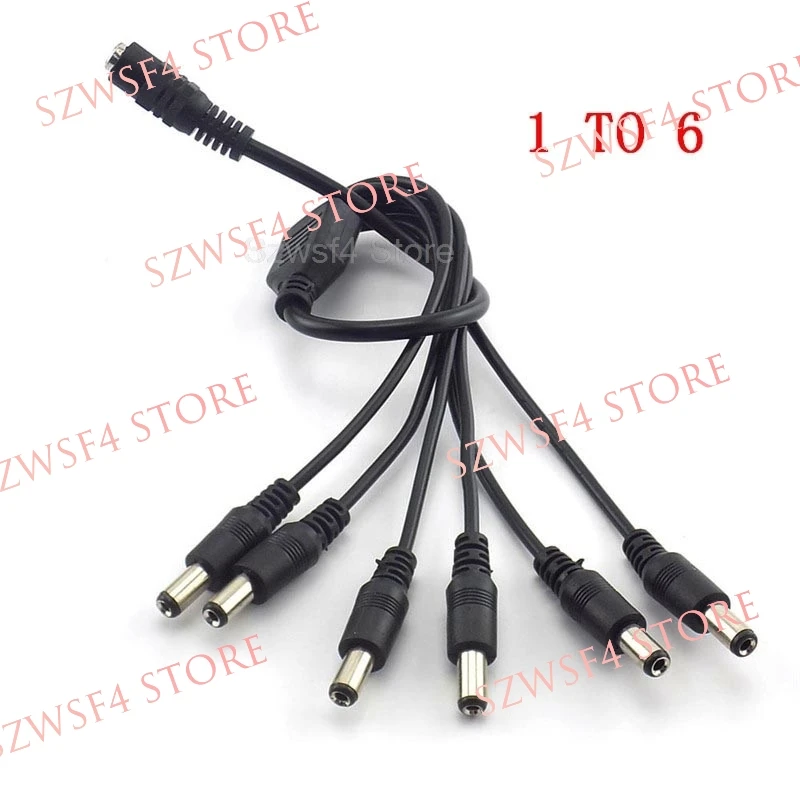12V 1 Female to 2 3 4 5 6 8 Male Way DC Power Connectors Splitter Plug Cable Adapter for CCTV Camera LED Strip Light Lamp E4