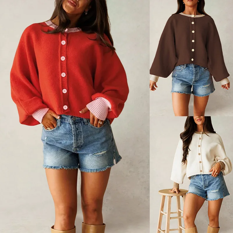 Women Cardigan Coat Sweaters Coats Vintage Jackets Full Sleeve Jumpers Y2k Streetwear Elegant Knit Open Stitch Autumn Winter