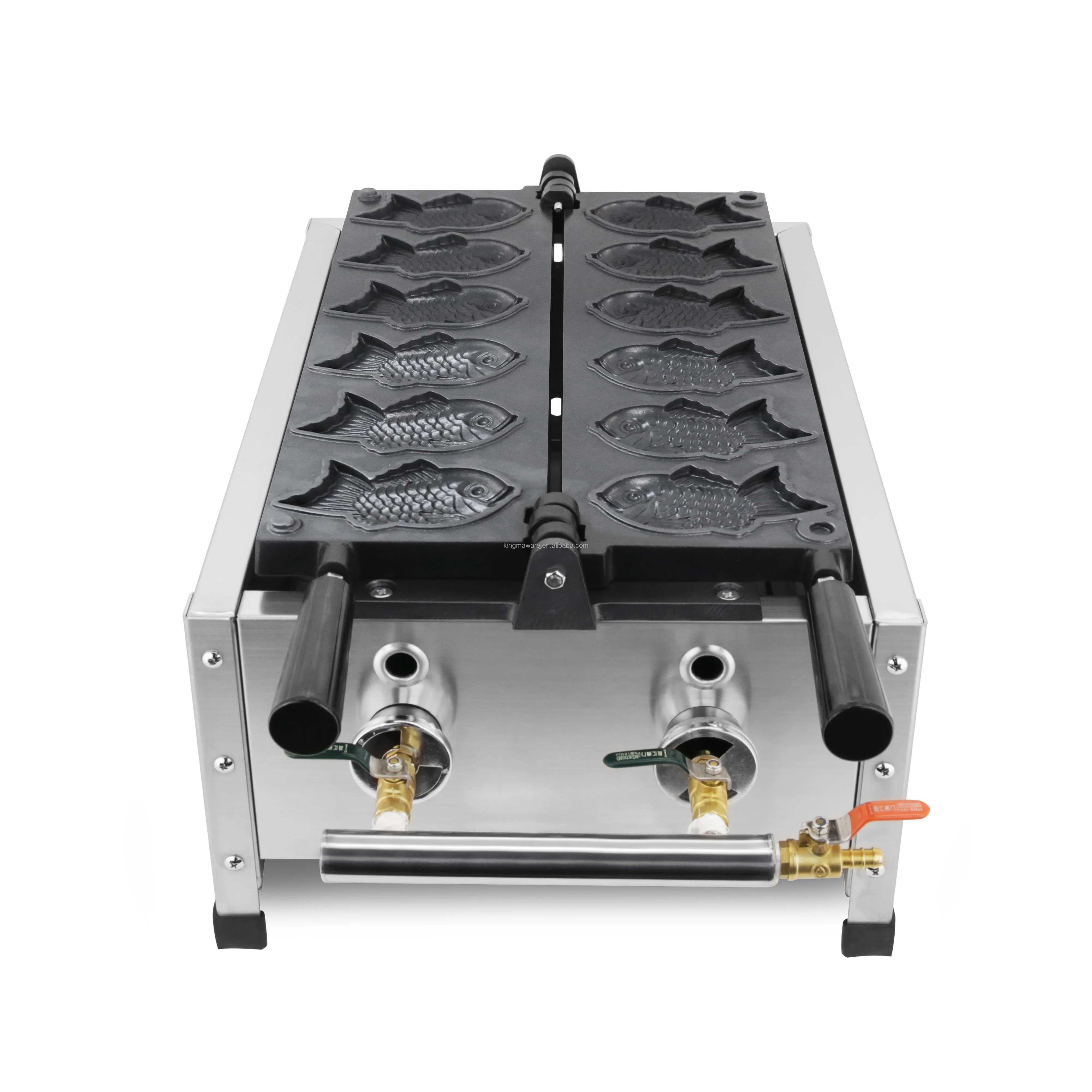 

Top Quality Commercial Use Non Stick LPG Gas 6pcs Japanese Fish Waffle Machine Taiyaki Iron Plate Mould