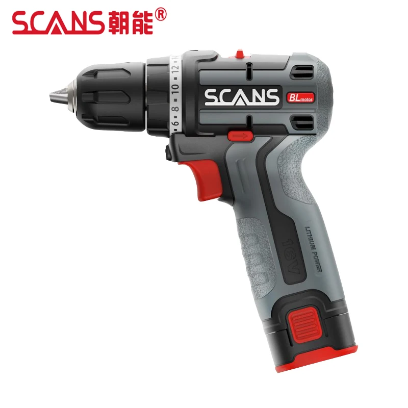 SCANS 16V Brushless Drill Cordless Screwdriver 40Nm Electric Drill Screwdriver 2Ah Li-ion Battery Mini Drill Power Tools S160