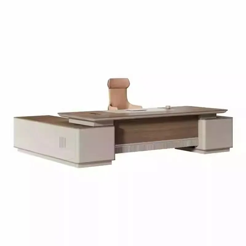 

Простой и современный элитный светлый роскошный офис, элитный письменный стол для руководителей, комбинация стола и стула для президента