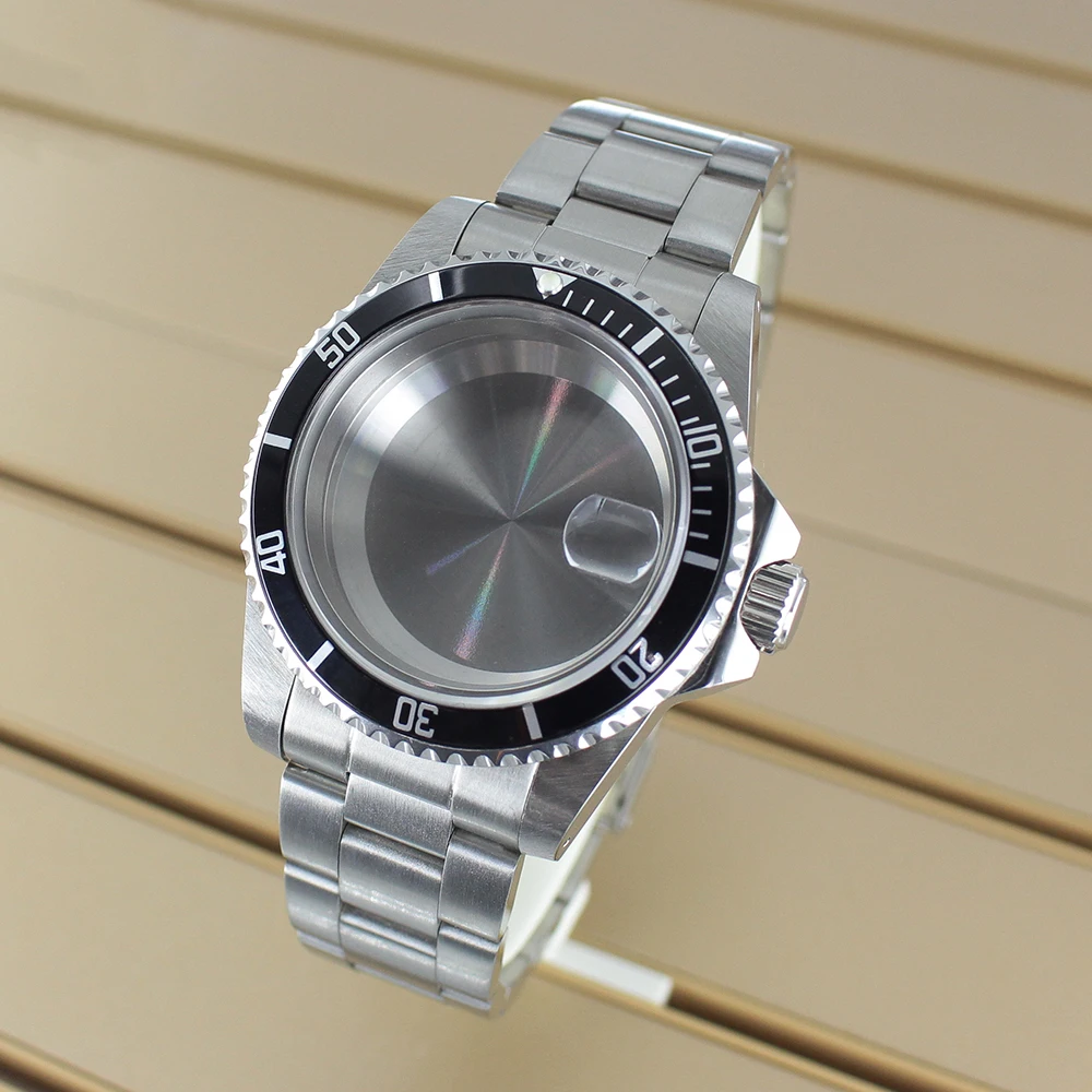 Vintage Case 38MM Men's Watch Cases Strap Accessory Sapphire For NH35 NH36NH34 4R36 Movement Uni-directional Bezel For Retro SUB