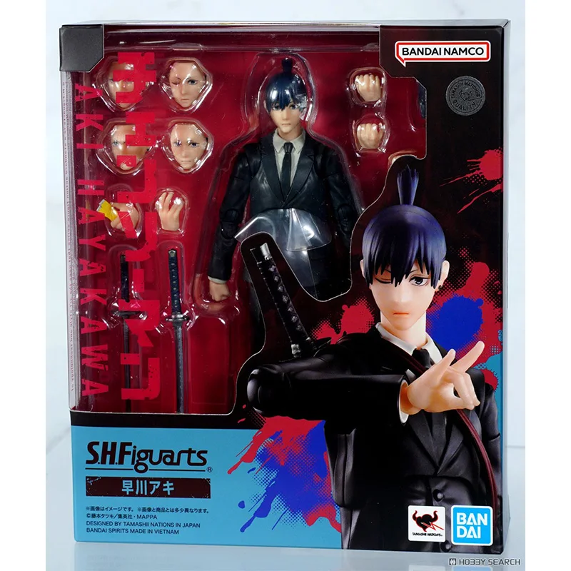 بانداي S.H.Figuarts SHF بالمنشار رجل آكي هاياكاوا أطقم منمذجة SHF PVC حوالي 14.5 سنتيمتر عمل أرقام نموذج اللعب تمثال هدية للأطفال