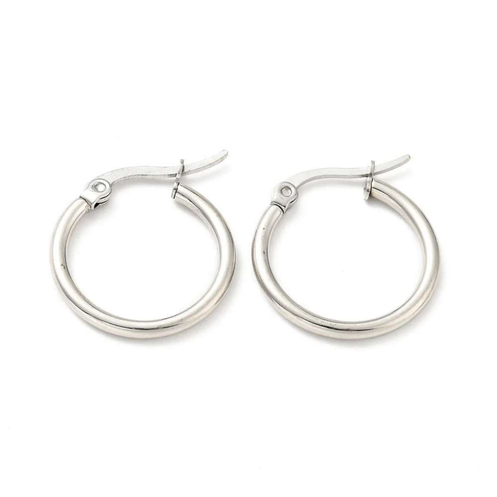 12 Pair 201 Stainless Steel Hoop Earrings for Women Earrings with 304 Stainless Steel Pins Simple Earrings Ornament for DIY