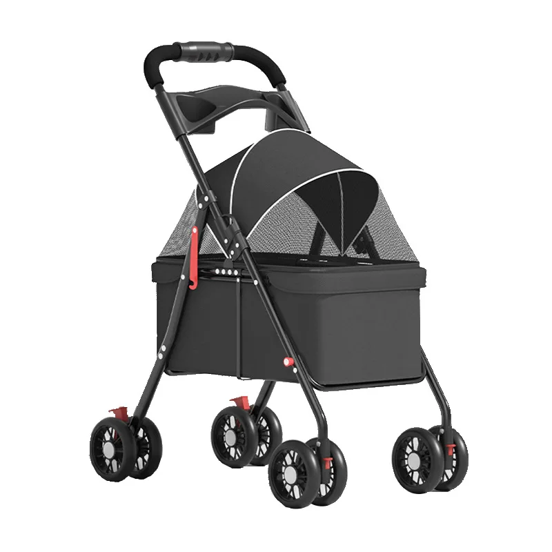 Portable Folding Pet Stroller, Outdoor Travel Cart for Small Medium Dog Cat,
