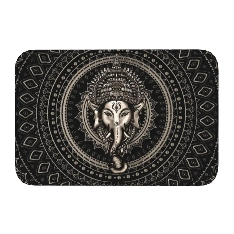 Lord Ganesha Mandala Floor Door Bathroom Kitchen Mat Anti-Slip Outdoor Elephant Doormat Bedroom Balcony Entrance Carpet Rug