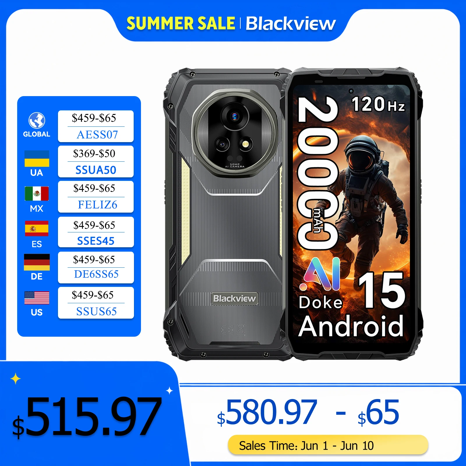 Blackview XPLORE 2 5G Rugged Smartphone,6.73" AMOLED Display 20000mAh Battery 120W Fast Charge,50MP Camera, Outdoor Mobile Phone