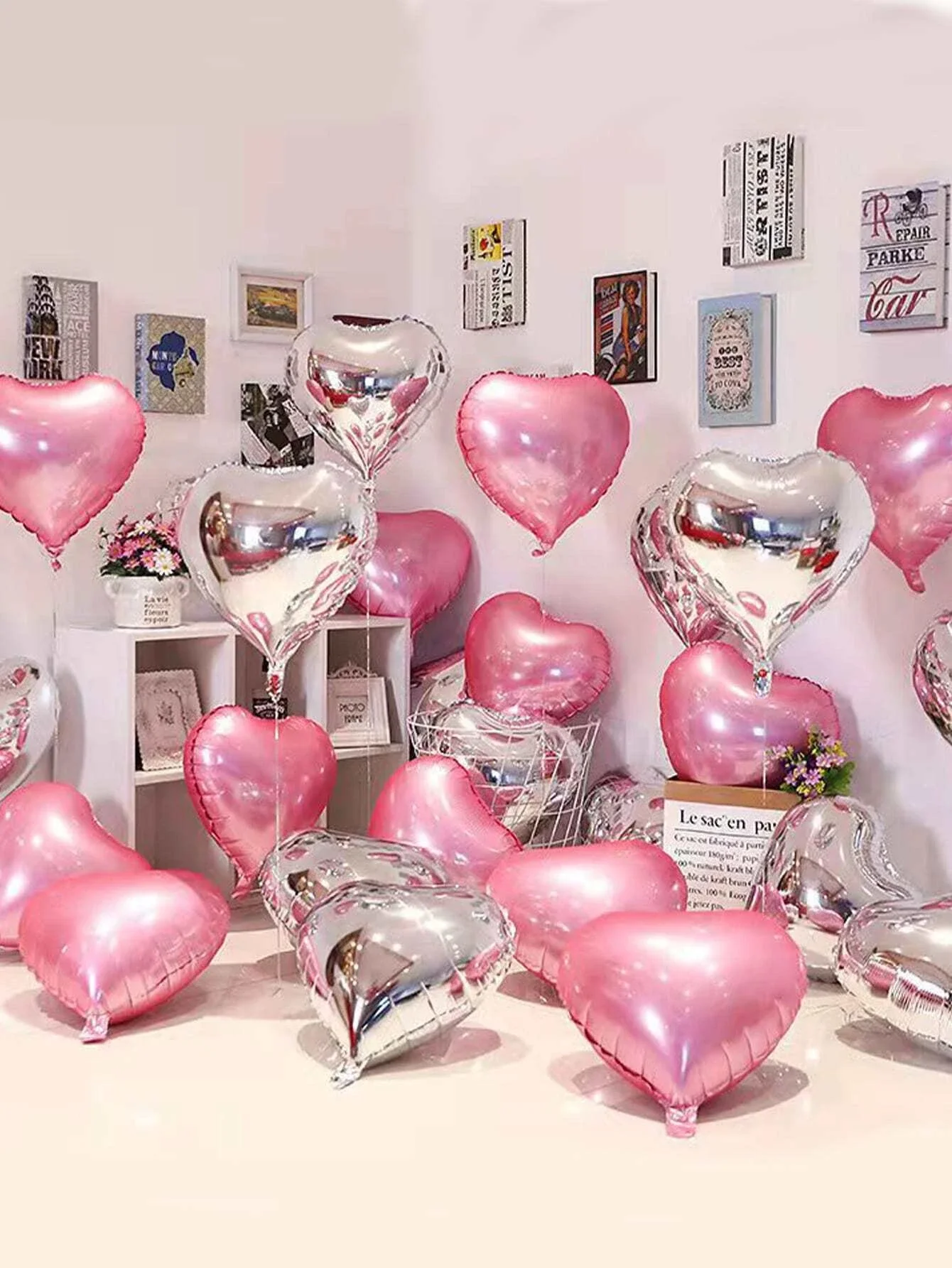 10pcs 18-Inch Heart Shaped Helium Foil Balloons, Perfect For Valentine's Day, Proposals, Weddings, Birthday Parties, Decoration