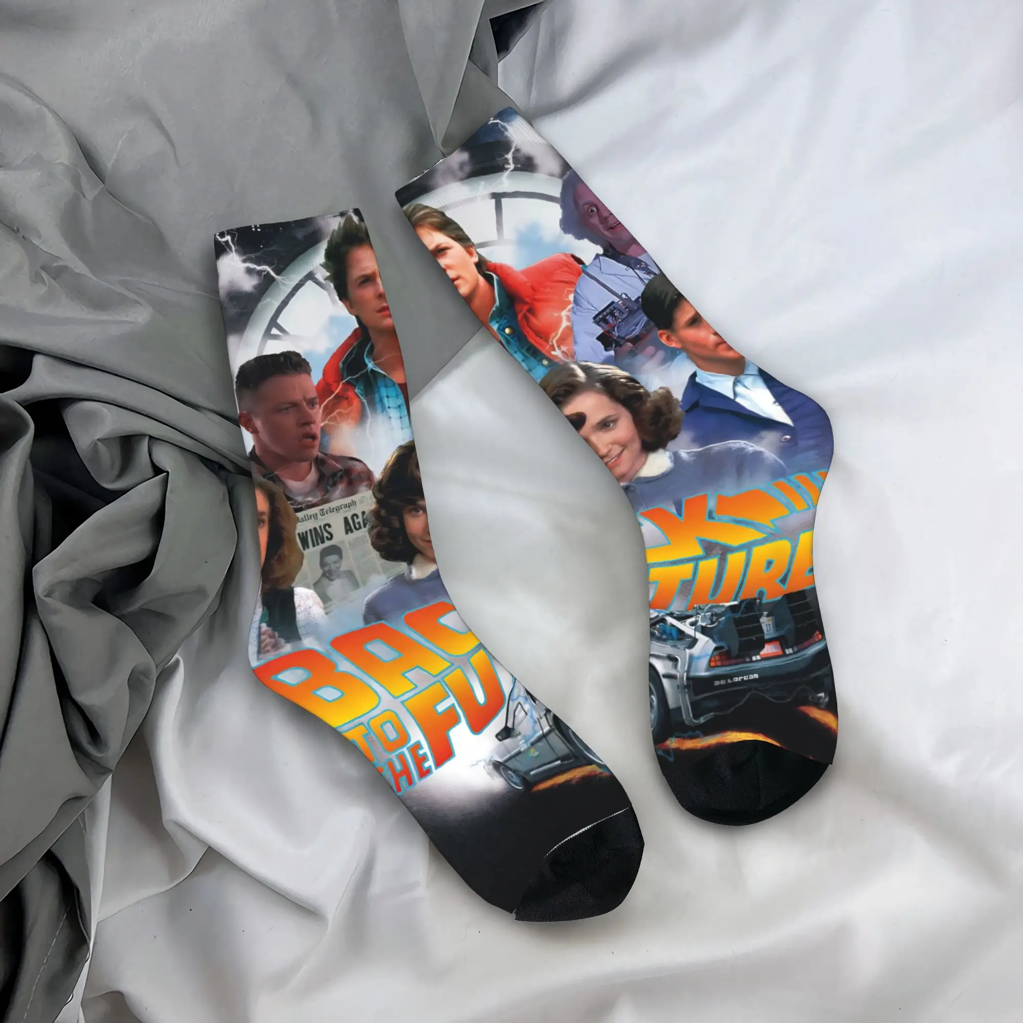 

Носки «Назад в будущее», осенние чулки, модные мужские теплые мягкие носки, спортивные противоскользящие носки для бега на заказ