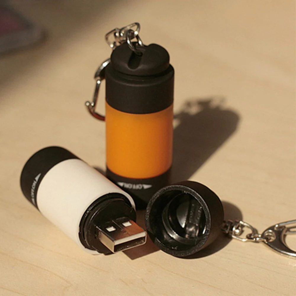 USB wiederaufladbare LED multifunktionale Taschen-Schlüsselanhänger-Taschenlampe mit starkem Licht, wasserdicht, für Outdoor-Wandern, Camping, Mini-Taschenlampe – Detail 2