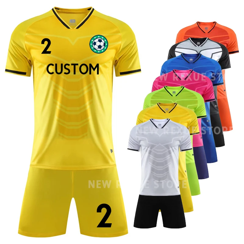 Men Kids Soccer Jersey Suit DIY Custom Patchwork Men Women Youth Children Breathable Football Training Uniform Clothes