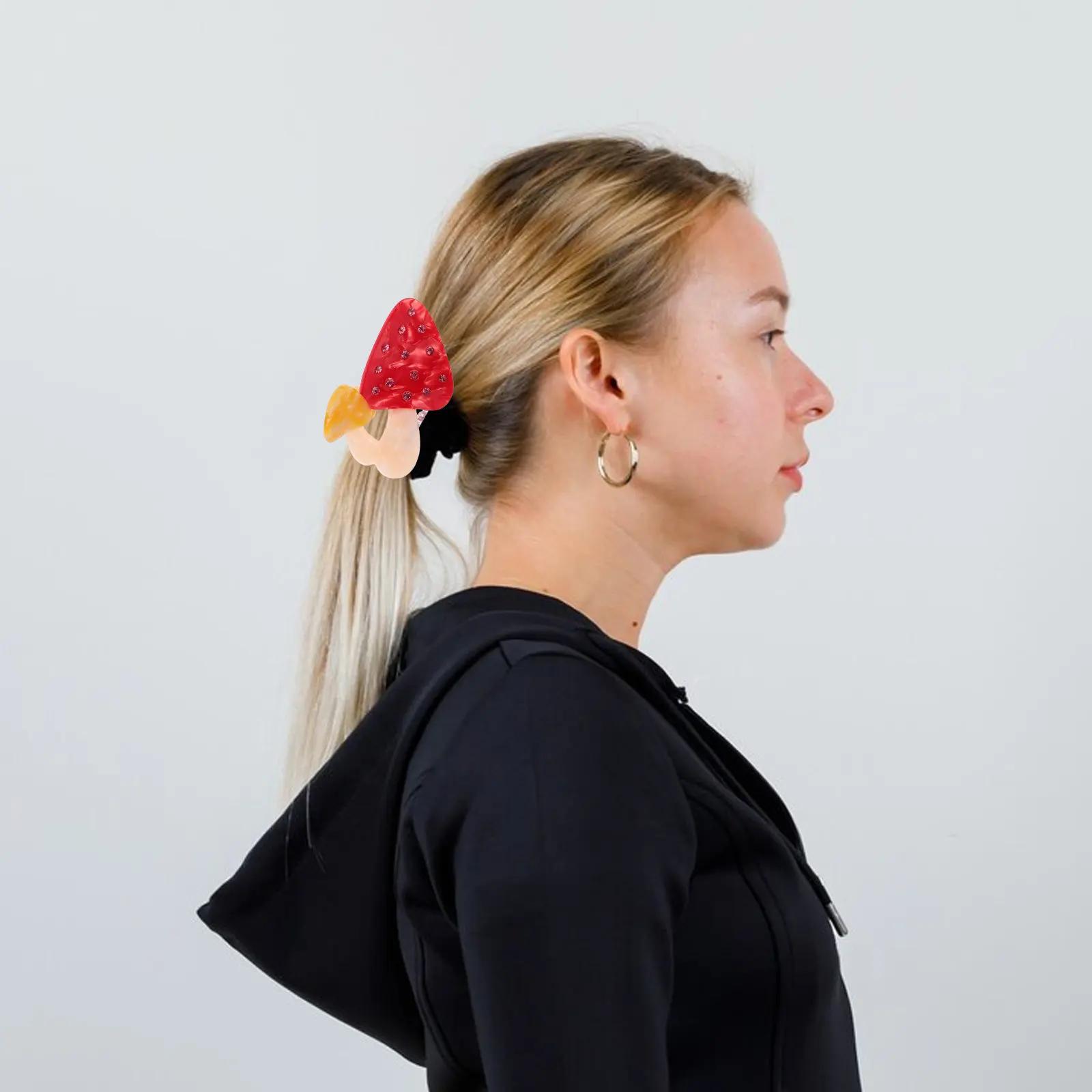 Colorful Mushroom Acetate Shark Claw Hair Clip Playful Design Secure Hold Party Wedding Hair Clip for Women Styling Accessories