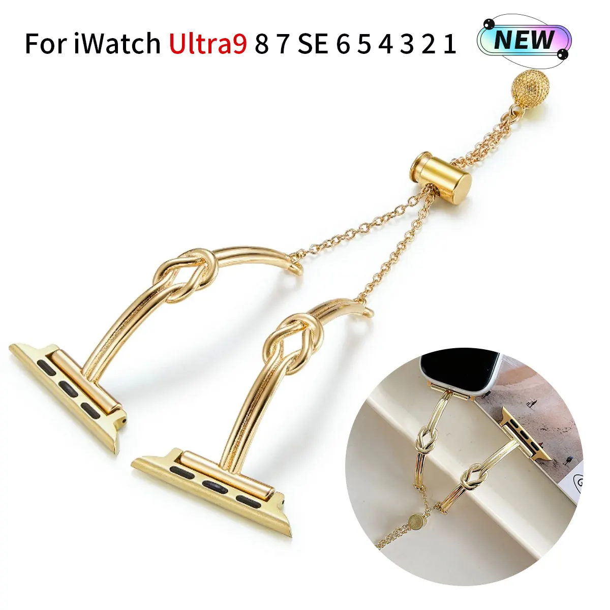 

Metal buckle for Apple Watch Series Ultra 9 8 7 65 4 6 SE 3 49mm 38mm strap Simple feminine fashion