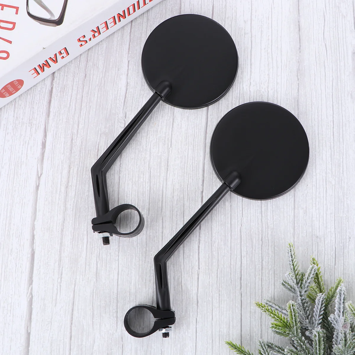 

2Pcs Bike Rear View Mirror 360 Rotating Safety Convex Mirror with Reflector Large Lens for Cycle Handlebar 22Mm Compatible