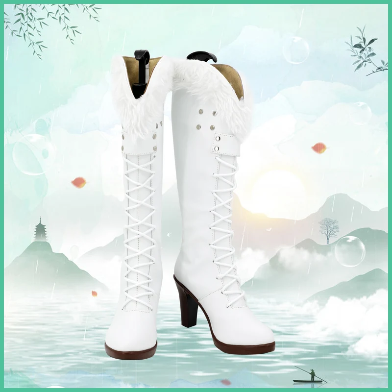 Anime Onepiece Character Miss All Sunday Nico Robin Cosplay Costume Shoes Handmade Faux Leather Boots