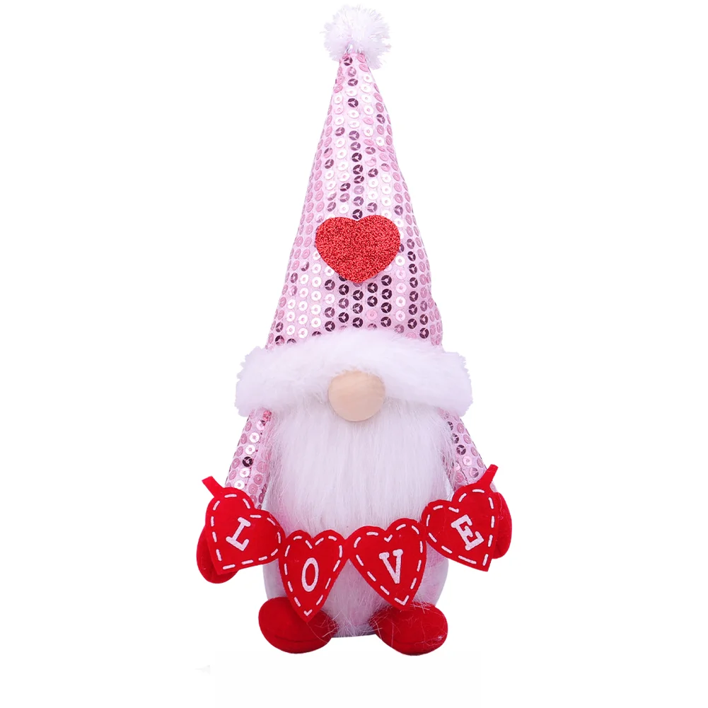 

Valentine Plush Doll Christmas Ornament Faceless Old Man with Glitter Hat Soft Fabric Cotton Filling 29cm Pendant