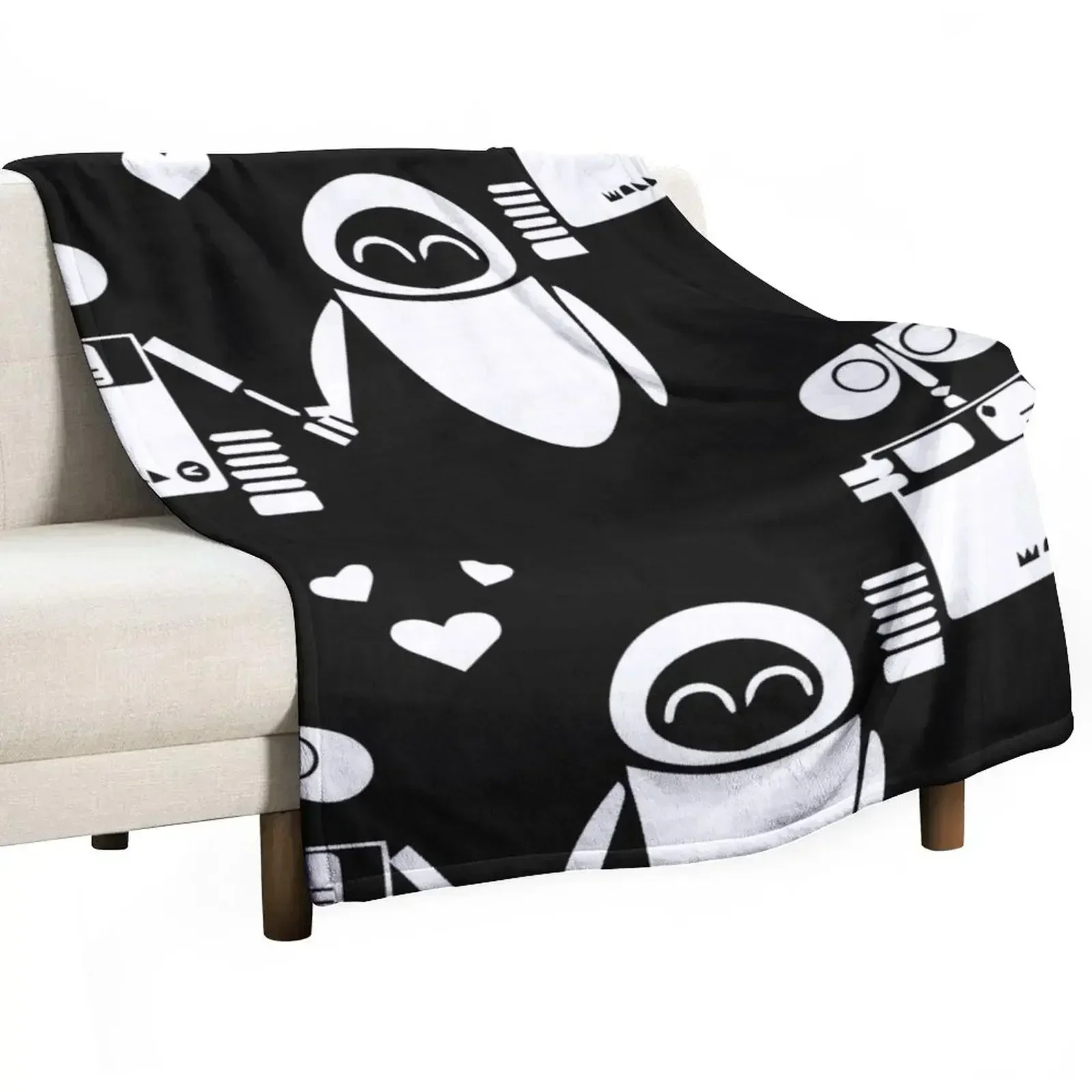 

Cute robot Throw Blanket manga Flannel for sofa Designers Blankets