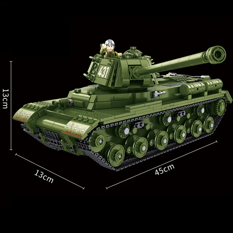 WW2 Military Tanks Building Blocks Police Challenger Leopard 2A7+ Main Battle Tank Soldier Bricks Army Toys for Children Gifts