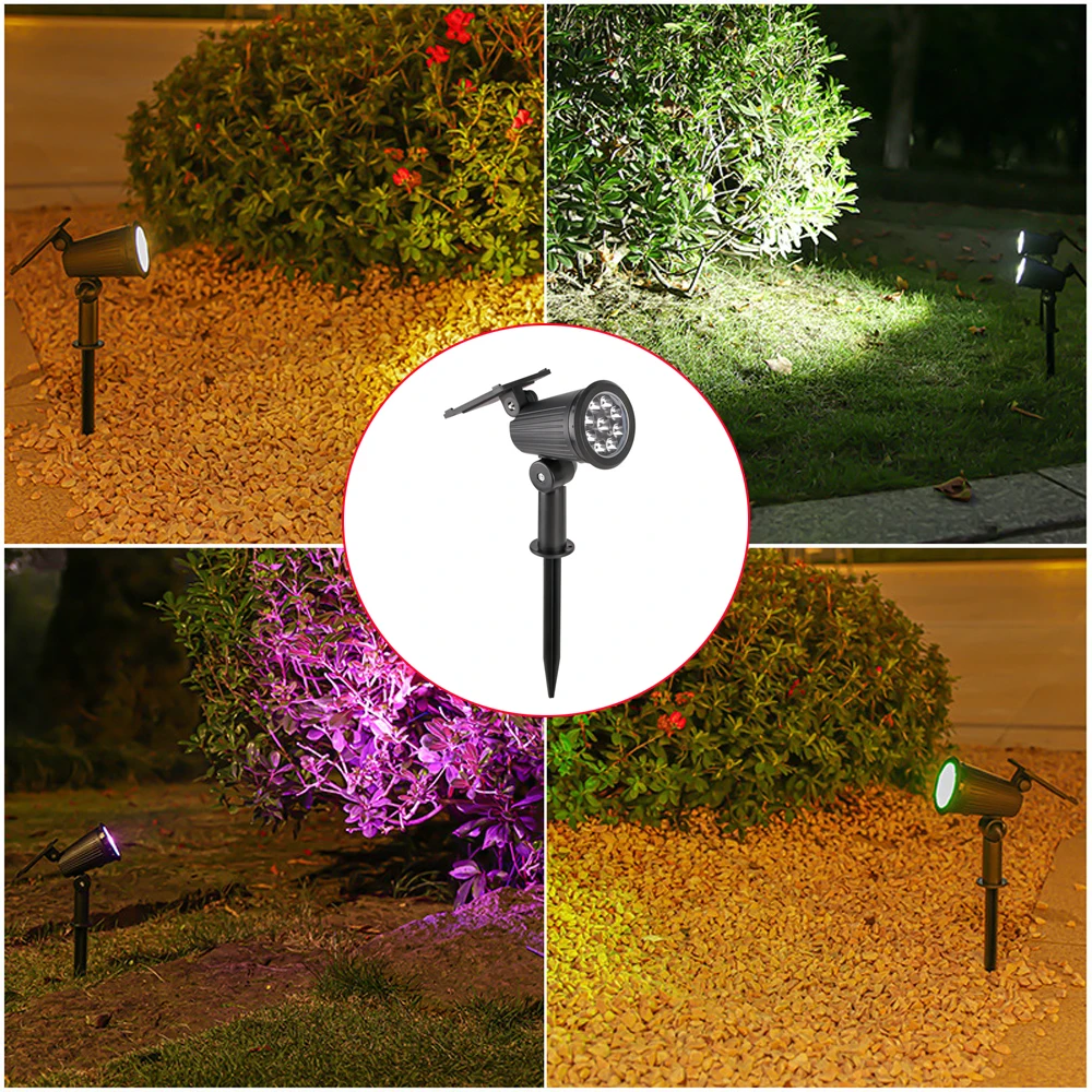 9 Led Solar Powered Lamp Adjustable Solar Spotlight In-Ground IP65 Waterproof Landscape Wall Light Outdoor Lighting