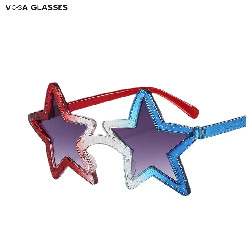 2024 New Fashion Personalized Five Pointed Star Sunglasses Trend Party Beach Funny Sunglasses Multicolor Glasses